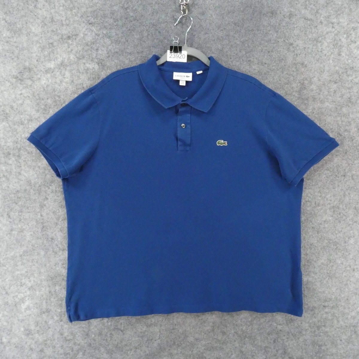 Lacoste Polo Shirt Mens 4XL Slim Fit Short Sleeve Blue w Alligator