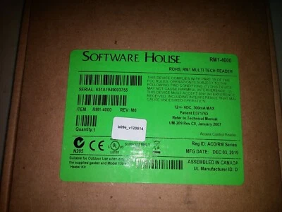 Software House RM1 / RM1-4000 Multi-Tech Wall Mount Access Control Reader NOS