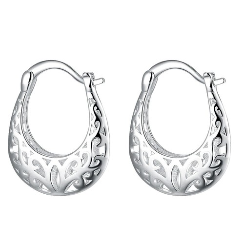 Vintage Sterling Silver Textured Hoop Earrings 2.4cm JB9 | eBay