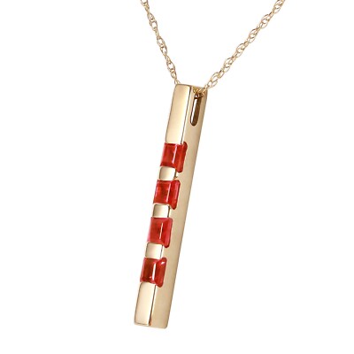 14K. MASSIVE GOLDKETTE BARREN MIT NATÜRLICHEN RUBINEN (Gelbgold)