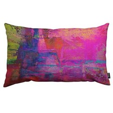 Art Abstract Pillow Cover 12x20 inch Bright Fuchsia Magenta 12" x 18" Multi057