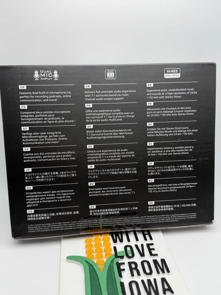 Sound Blaster Audigy RX Hi-Res 7.1 PCIe Sound Card Dual Mic Inputs New Boxed - Image 2 of 4