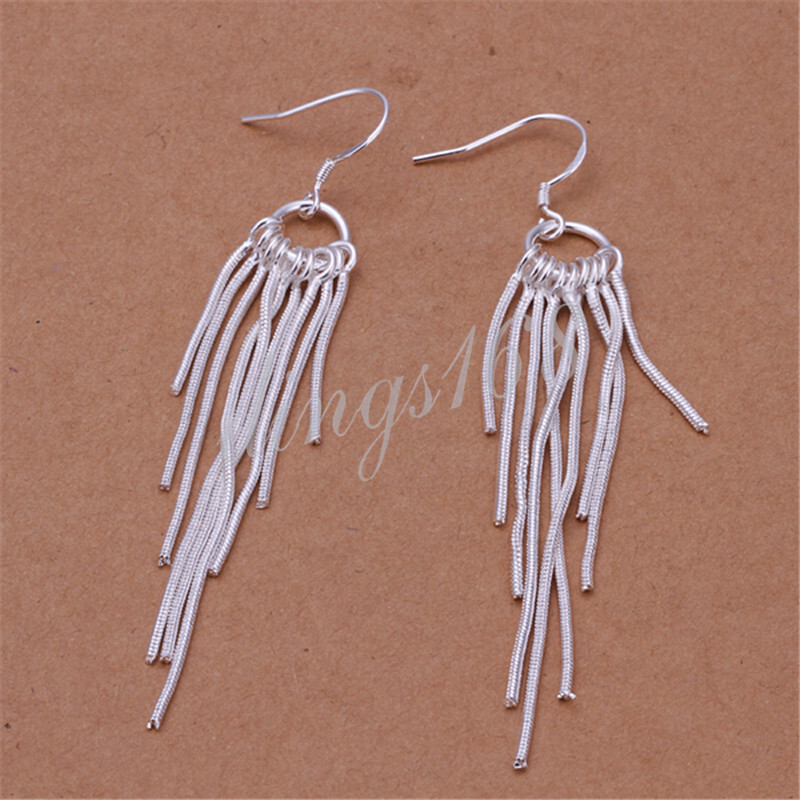 85mm 925 Sterling Silver Multi-Threader Chandelier Dangle Earrings R457