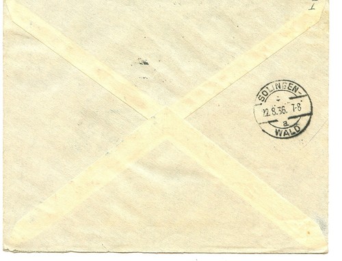 Germany Olympic Games Berlin 1936 Reg. cover Olympic Village - Picture 2 of 2