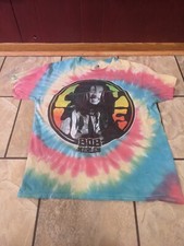 Bob Marley Lion Zion Rootswear Tie Dye T-Shirt Rasta Multicolor Size L