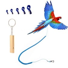 Parrot Bird Harness Leash Anti-bite Outdoor Blue Flying Training Rope with 5p...
