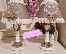 Coppia Di Lampade Shabby Chic Nuove E Uniche