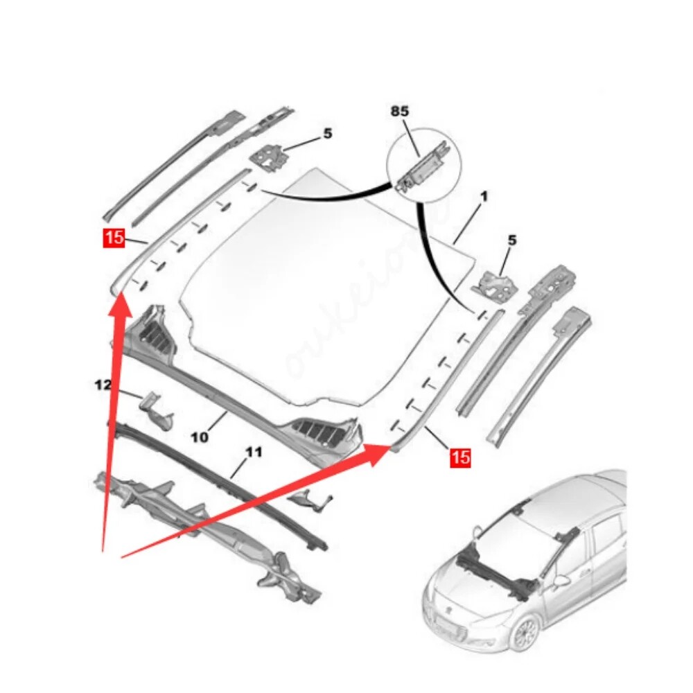8120AK 8120AJ LH RH Front Windshield Trim for Peugeot 308 2011