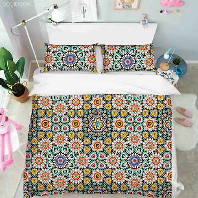3D Mandala Decoration Pattern Quilt Cover Set Bedding Sets Pillowcases Queen