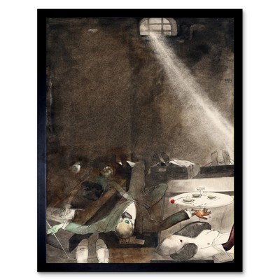 Karlis Padegs Five Oclock Tea In The Morgue Kunstdruck gerahmt 12x16