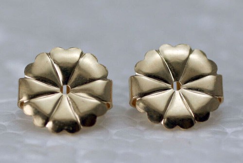 1 NEW Pair Gold Filled Extra Large 10mm Earring Backs Monster Size Heavy Duty - Picture 2 of 4
