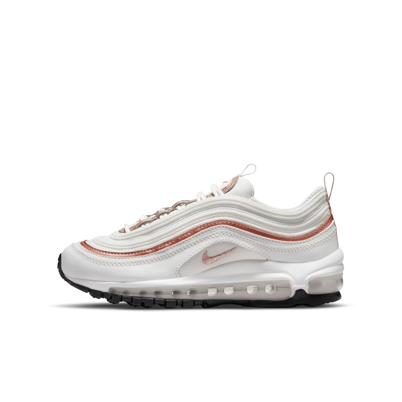 [921522-109] Кроссовки Nike AIR MAX 97 GS для начальной школы, БЕЛЫЙ МЕТАЛЛИК, КРАСНАЯ БРОНЗА