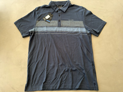 Travis Mathew Gamblin Herren Golf Polo Shirt Large Kleid blau