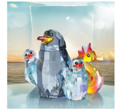 置物 Swarovski Sealife Jack&Johnny Swarovski Sealife Penguin Family-Jack Johnny's Father Crystal