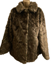 New Ladies Gorgeous Brown Faux Fur Jacket Red Herring Debenhams Size 14