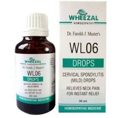 WL06 Cervical Spondylitis (Mild) Drops Wheezal (30ml)Pain Neck,Shoulder,Vertigo.