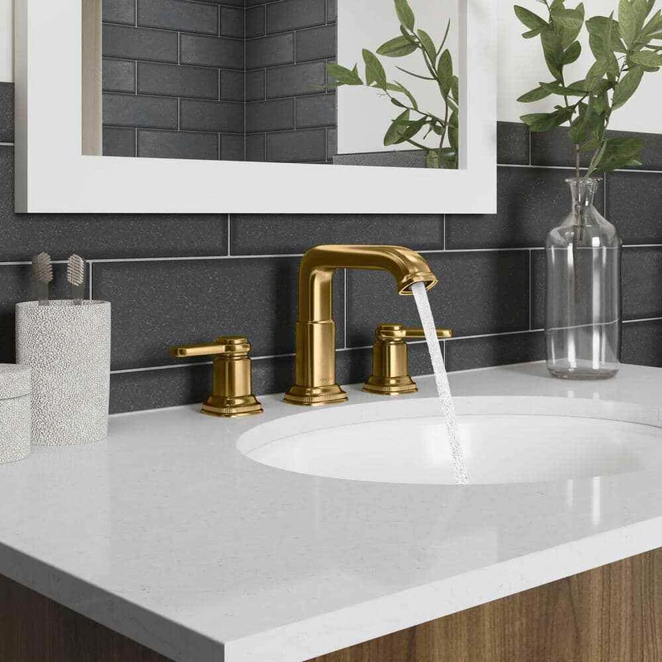 KOHLER Numista 8 in. Widespread Bathroom Faucet in Vibrant Brushed Moderne Brass - Image 3 of 4