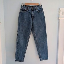 Vintage 90s Levi's 550 Denim Tapered Leg Mom Jeans Relaxed Fit Dark Wash Jrs 9