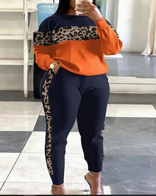 2pc Casual Leopard Pants set
