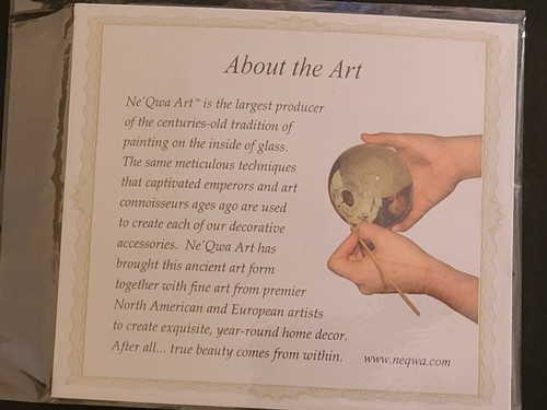 NEW IN BOX Beautiful Ne'Qwa Art Hand Painted Christmas Ornament TWO SNOWMEN - Picture 6 of 8