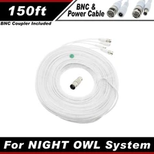 PREMIUM 150Ft BNC EXTENSION CABLE FOR NIGHT OWL CAM-HDA10W-BU, CAM-7HDA-BB