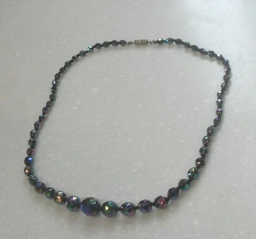 COLLAR CRISTAL PAVO REAL CARNAVAL GRADUADO VINTAGE AÑOS 40/50 - Imagen 2 de 5