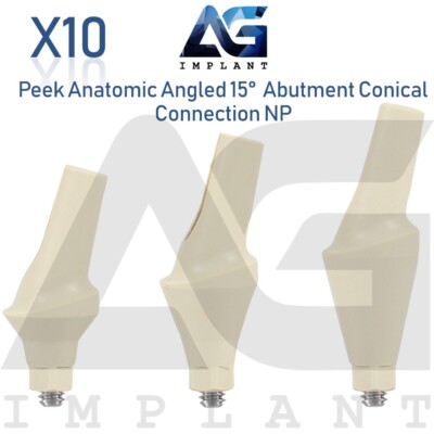 10 Peek Temporary Anatomic Angled 15° Prosthetic System NP Conical Connection