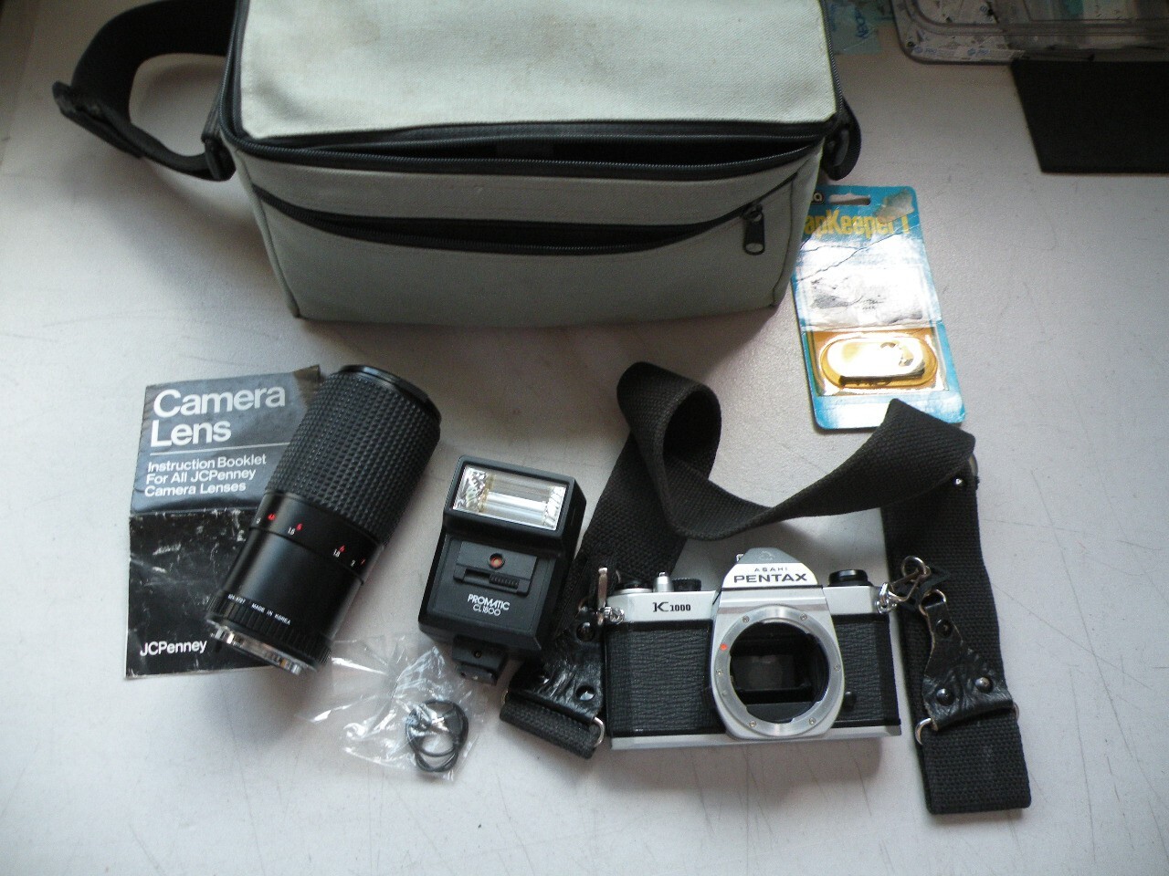 Pentax Asahi K1000 35mm SLR Camera Kit w/ JC Penney Lens Made in Japan