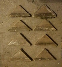 Antique Victorian Minton Hall Floor Tile Taupe Dark Stone TRIANGLE 3x3x4 1 of 8
