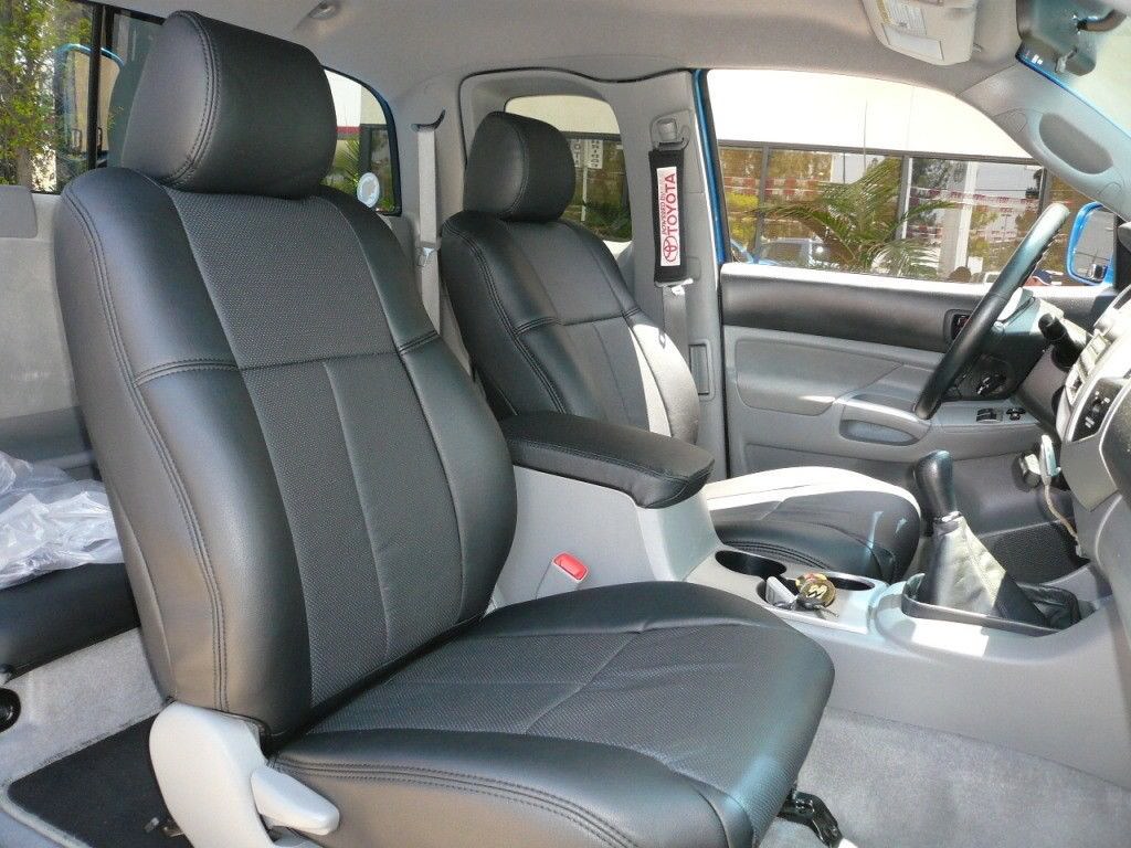Clazzio Leather Black Custom Seat Covers for Toyota Tacoma TRD 