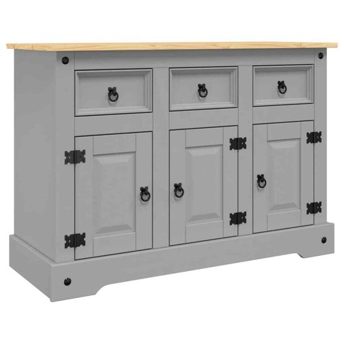 Grey Sideboard - Mexican Pine Wood, 112x43x78 , with Three Drawers and Y7E0 - Picture 2 of 10