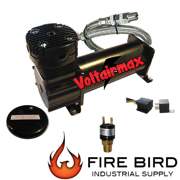 Black 480 Air Ride Compressor Relay & Pressure Switch Air Suspension System 150-image