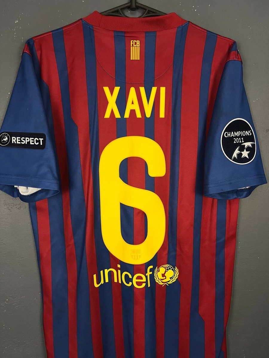 UEFA MEN FC BARCELONA 2011/2012 XAVI SOCCER FOOTBALL SHIRT JERSEY