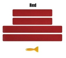 3D RED Carbon Fibre Effect Door Sill Step Protectors (02RD) suits MITSUBISHI