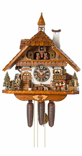 Pendule à coucou Maison de la Forêt-Noire avec buveur de bièr