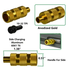 Bolt Extended Handle Side Charge Bolt With Screw & Washer, Gold Anodized 6061 T6