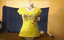 Woundup, girls, do not disturb t-shirt, S (.3-5), new, yellow with butterflies,