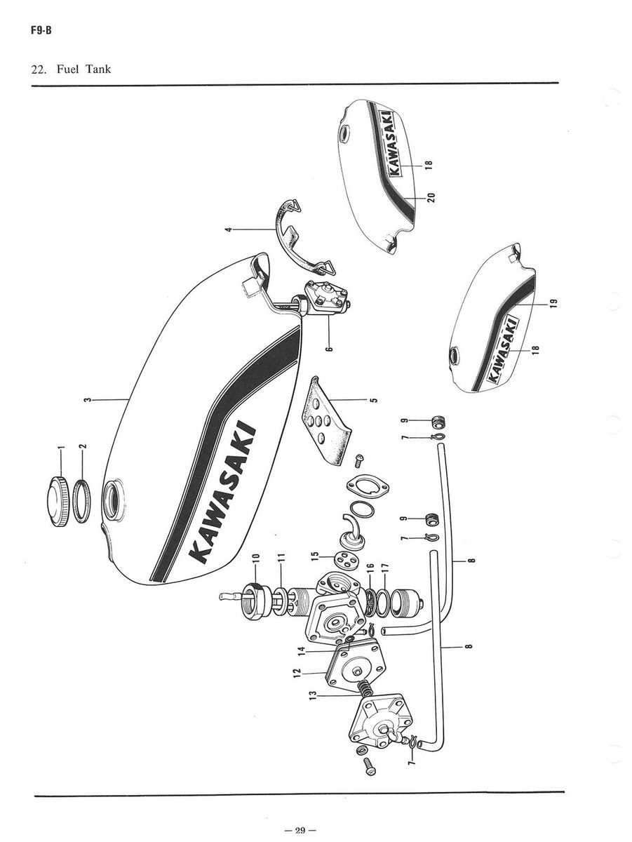 Kページ KAWASAKI Parts Manual F9 F9A F9B F9C 1972 1973 1974 & 1975
