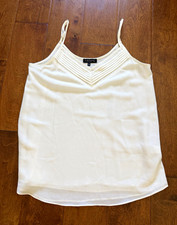 1.STATE Ivory Solid Camisole Tank Top Pleated Adjustable Straps Women XS