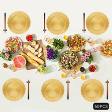 Gold PP Charger Plates Set Round Charger Plate For Wedding Party Baby Shower
