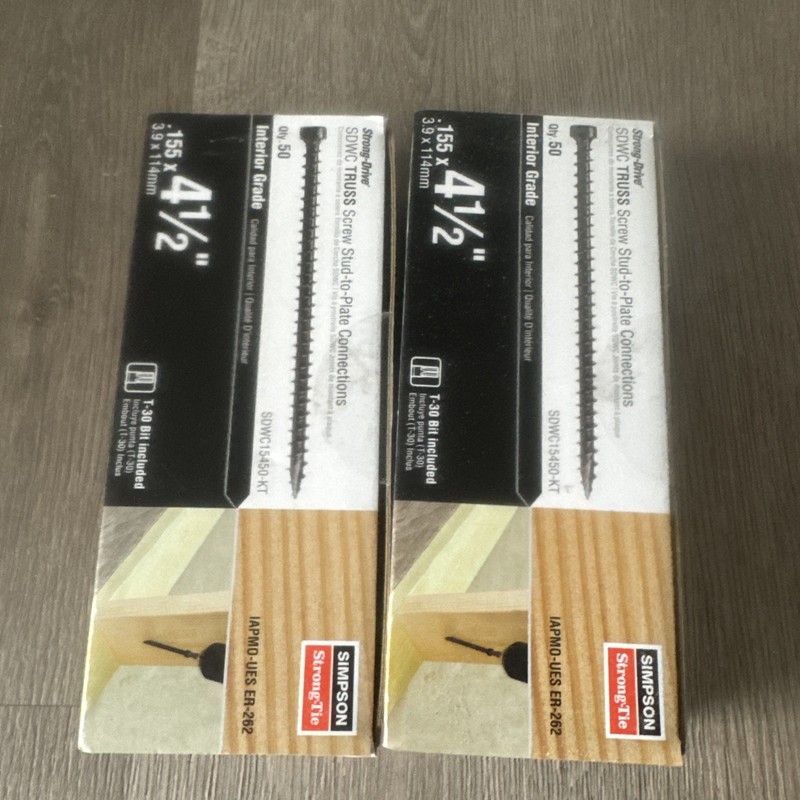 Simpson Strong-Tie KT 4 1/2” Truss Screws 100 Total LOT OF 2