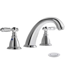 Phiestina Chrome 8 Inch 3 Hole Widespread Bathroom Faucet with Metal