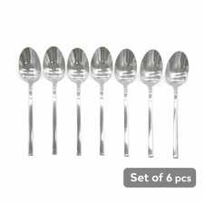 6 Set Danny Home Everyday Square Flat Teaspoons for Tea Coffee Dinner Spoon