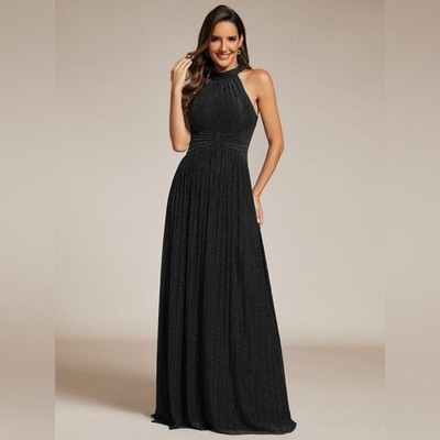 halter dress with empire waist The Dessy Group Women's Lilith Floral Chiffon Gown - Green
