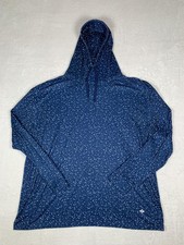 Burlebo Hoodie Mens 2XL Blue Speckled Sun Lightweight Stretch Long Sleeve