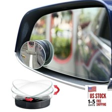 Suction Cup Blind Spot Mirror, 2" HD Glass Frameless Removable Convex Round