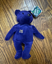 Salvino Bamm Beano's Mark McGwire 25 Purple Mini Plush Bear w/ Tags 1998