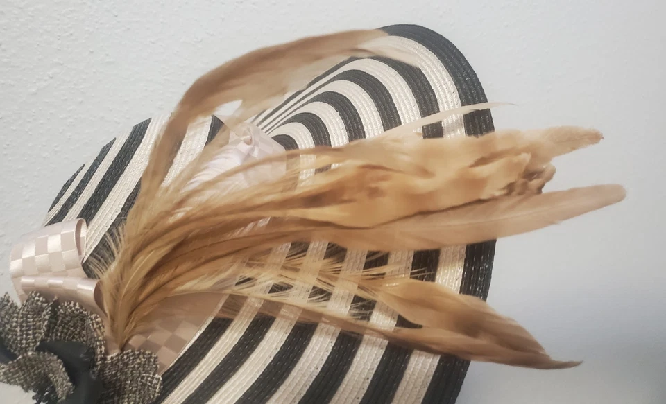 Fleur de Paris 定制宽边德比帽 Nicole LeBlanc Zeeble 签名 复古 二手状况完好 — 第 4/4 张图片