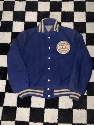 1960s Butwin Varsity Letterman Jacket Size Large 22 X 24.5 Nice Blue Color