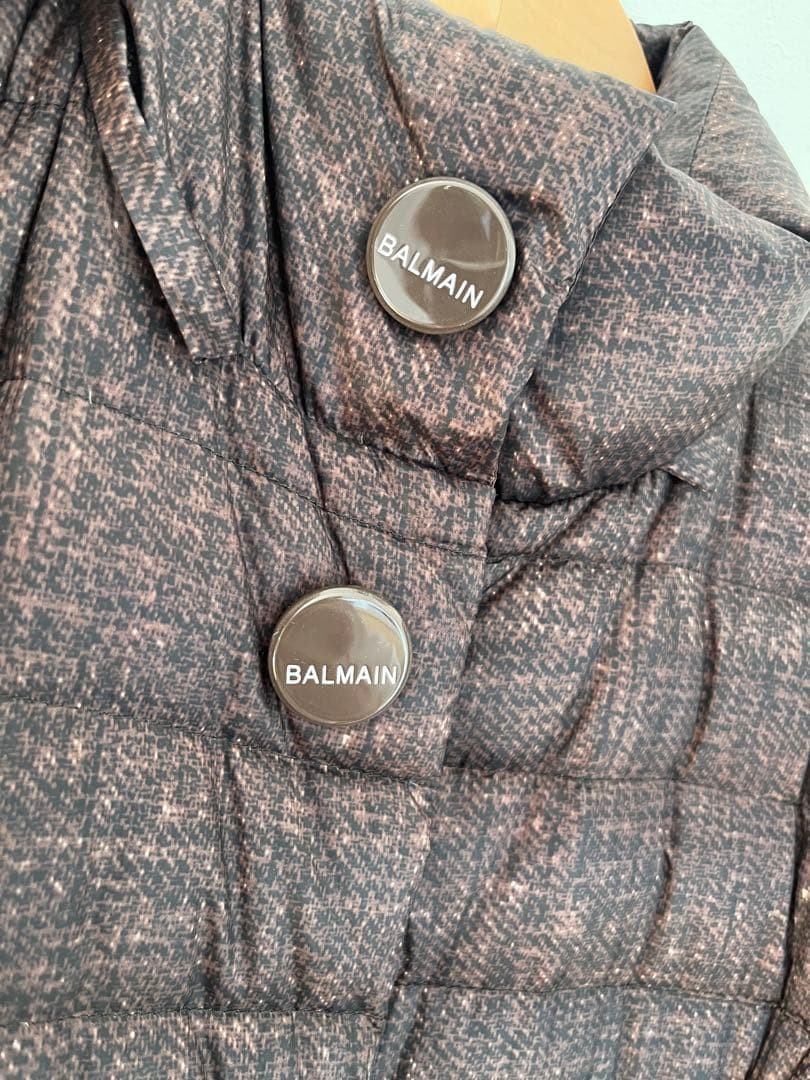 Balmain Down Jacket Dark Brown L Missing Hood Used - image 6